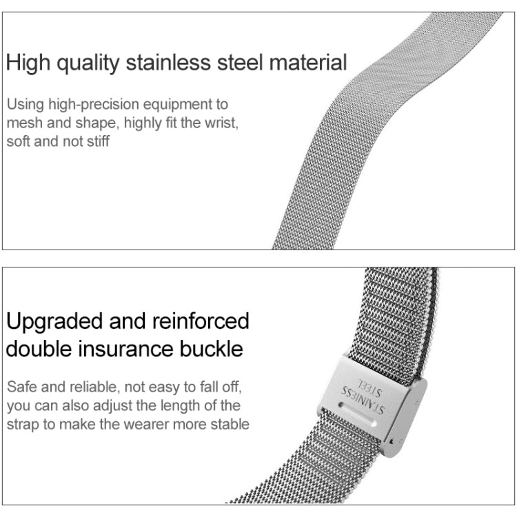 For Xiaomi Mi Band 4 / 3 Milanese Metal Replacement Strap Watchband, Silver, Black, Rose Gold, Rose Pink