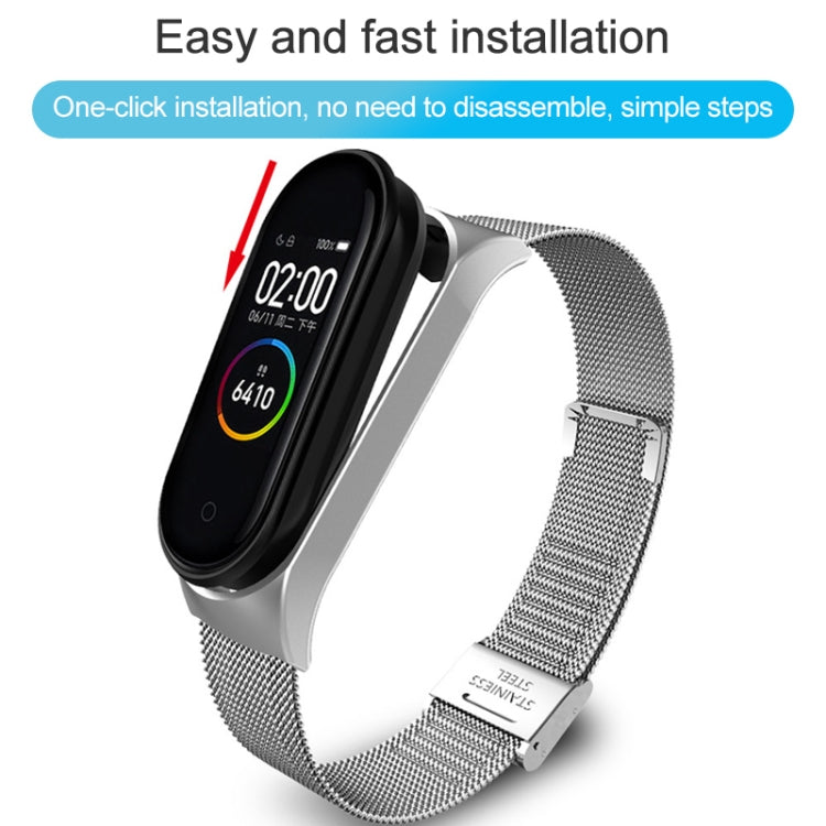 For Xiaomi Mi Band 4 / 3 Milanese Metal Replacement Strap Watchband, Silver, Black, Rose Gold, Rose Pink