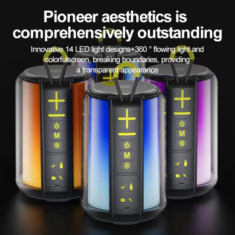 AEC S16 Portable LED Light Rainbow RGB Bluetooth Wireless TWS Speaker, S16