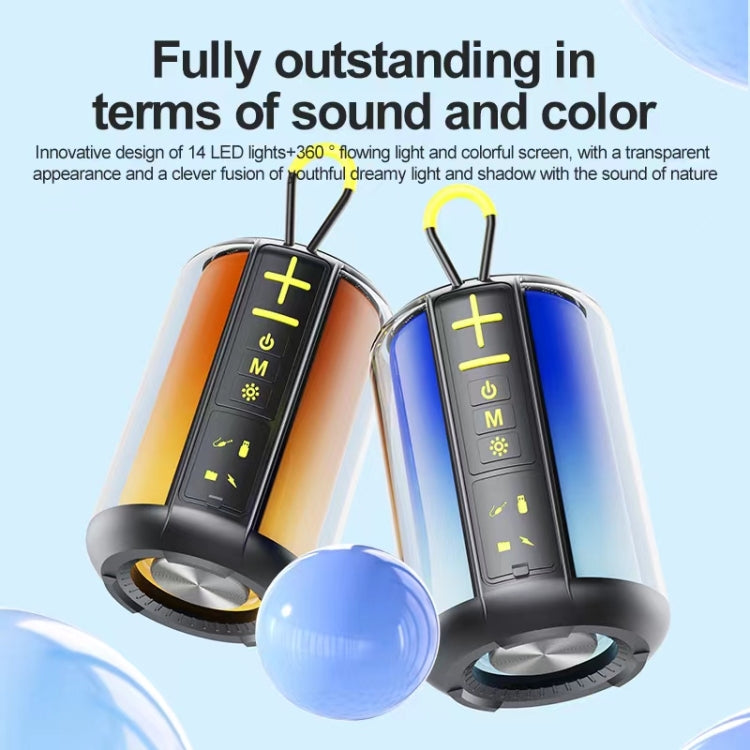 AEC S16 Portable LED Light Rainbow RGB Bluetooth Wireless TWS Speaker, S16