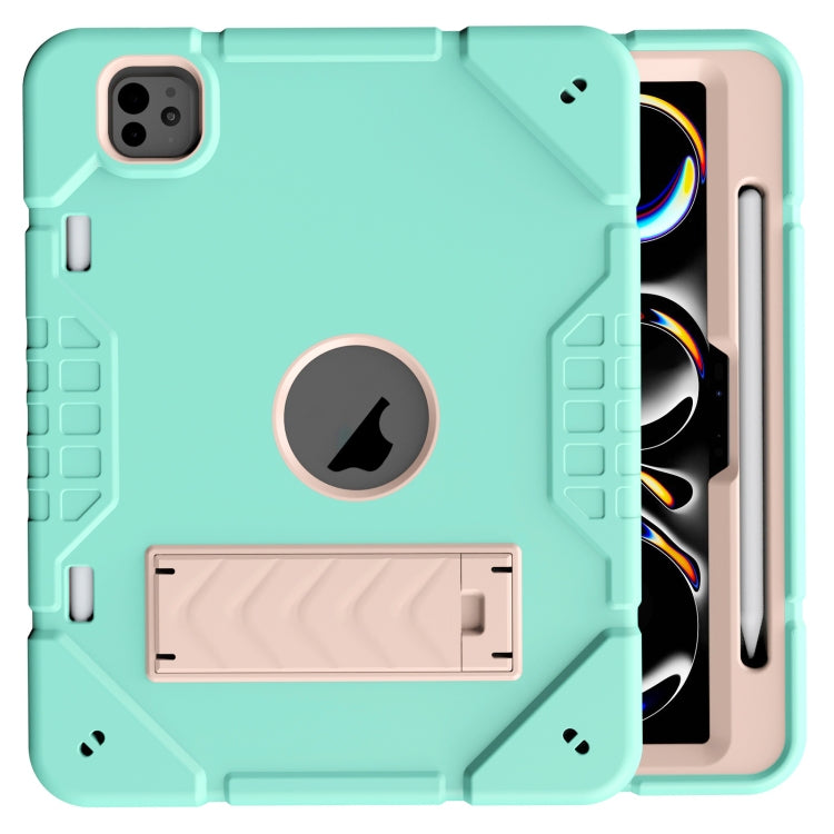 Armor Holder Silicone Hybrid PC Tablet Case, For iPad Pro 11 2025 / 2024, For iPad 10th Gen 10.9 2022