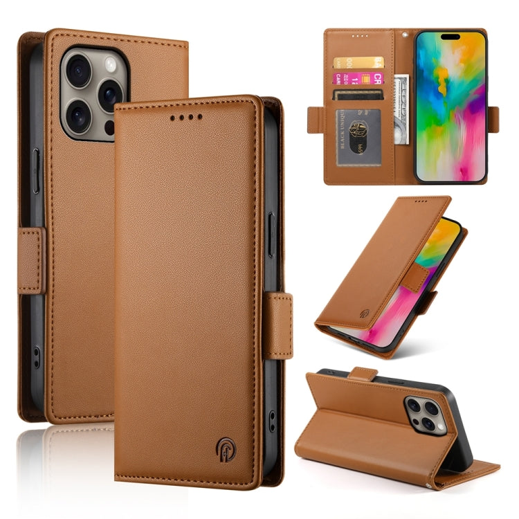 Side Buckle Magnetic Frosted Leather Phone Case, For iPhone 17, For iPhone Air, For iPhone 16 Pro Max