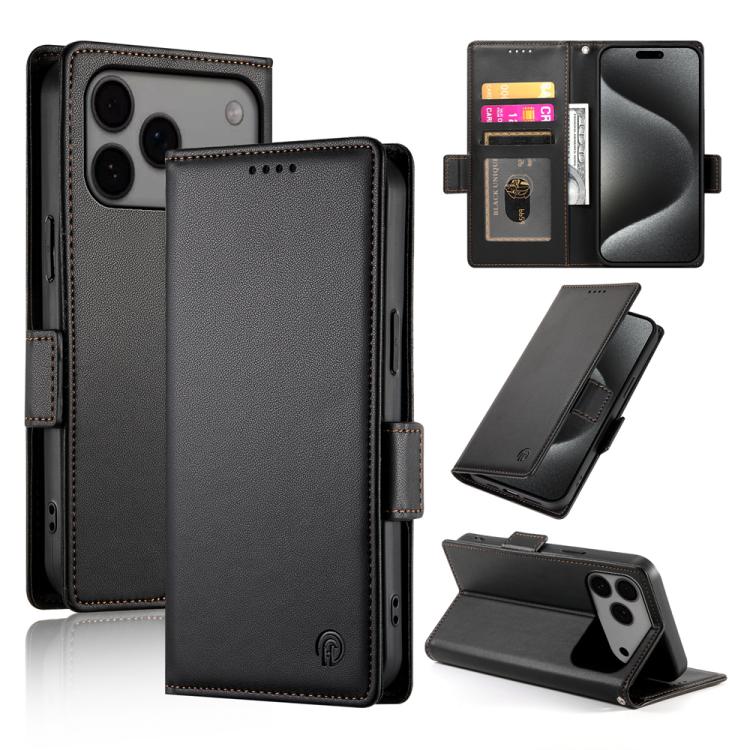 Side Buckle Magnetic Frosted Leather Phone Case, For iPhone 17e / 16e, For iPhone 17 Pro Max, For iPhone 17 Pro