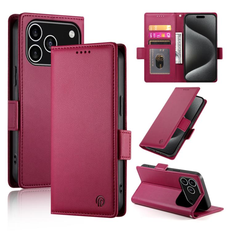 Side Buckle Magnetic Frosted Leather Phone Case