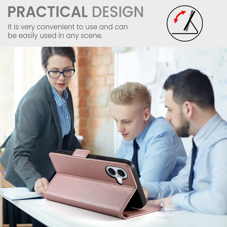 Side Buckle Magnetic Frosted Leather Phone Case, For iPhone 17, For iPhone Air, For iPhone 16 Pro Max