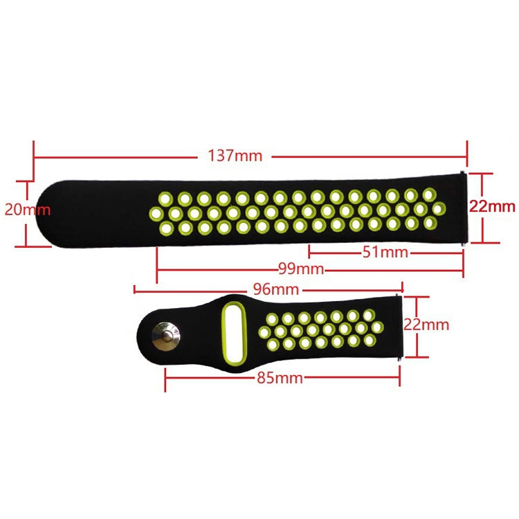 For Smasung Gear S4 Active 22mm Two-color Silicone Replacement Strap Watchband