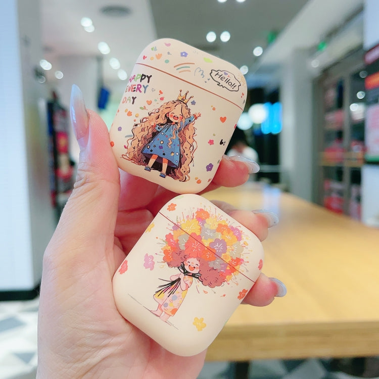 Girl Pattern Earbuds Box Frosted TPU Case, For AirPods Pro 2, For AirPods 3, For AirPods Pro, For AirPods 2 / 1