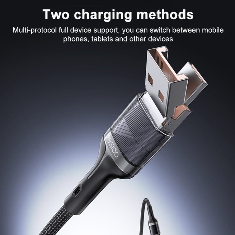 Câble de données et de charge rapide 2 en 1 Yesido CA165C 60 W USB + USB-C / Type-C vers USB-C / Type-C, CA165C