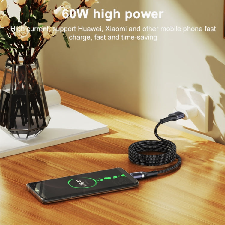 Câble de données et de charge rapide 2 en 1 Yesido CA165C 60 W USB + USB-C / Type-C vers USB-C / Type-C, CA165C