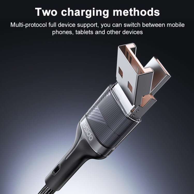 Câble de données et de charge rapide 2 en 1 Yesido CA165L 27 W USB + USB-C / Type-C vers 8 broches, CA165L