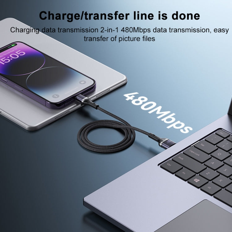 Câble de données et de charge rapide 2 en 1 Yesido CA165L 27 W USB + USB-C / Type-C vers 8 broches, CA165L