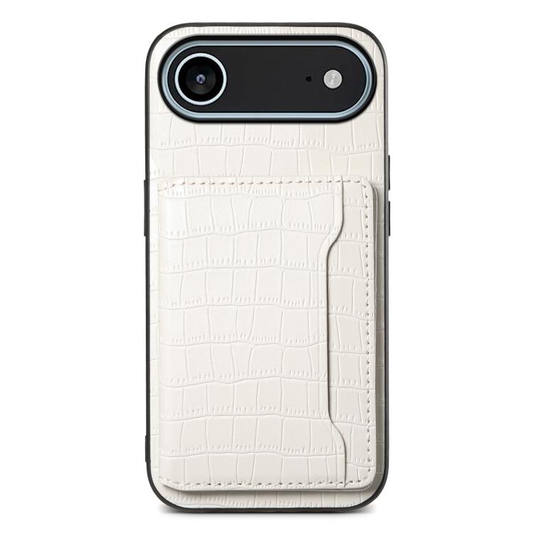 Crocodile Texture Card Bag Design Full Coverage Phone Case, For iPhone 17 Pro Max, For iPhone 17 Pro, For iPhone 17, For iPhone Air