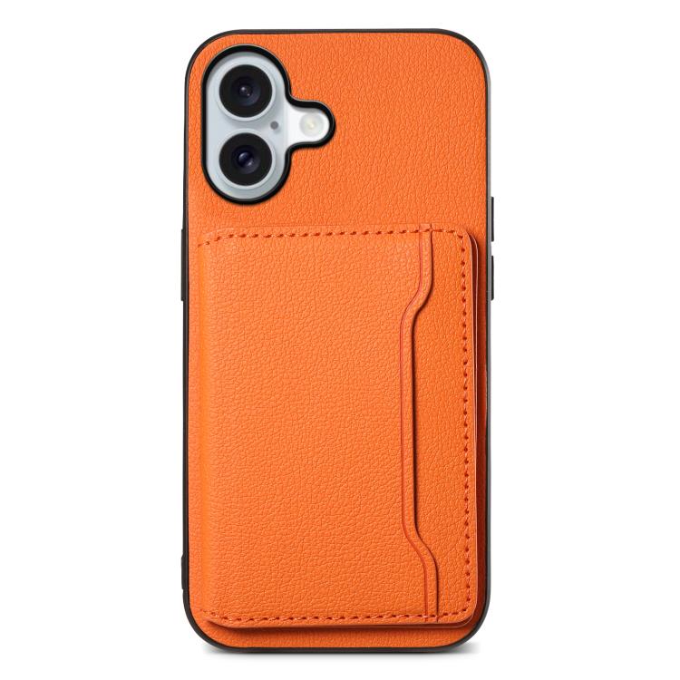 Calf Texture Card Bag Design Full Coverage Phone Case, For iPhone 18 Pro / 17 Pro, For iPhone 18 Pro Max / 17 Pro Max, For iPhone 17, For iPhone Air, For iPhone 16 Pro Max, For iPhone 16 Pro