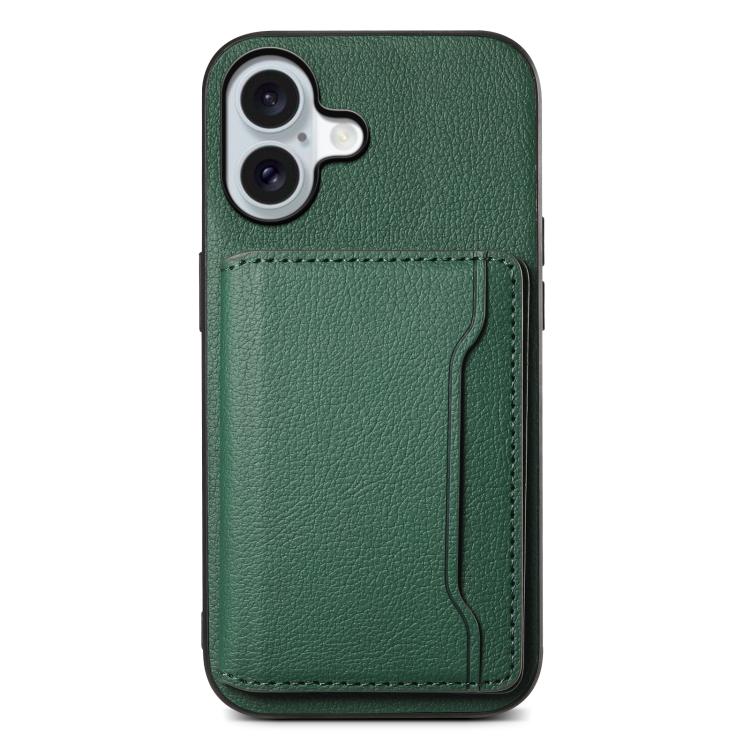 Calf Texture Card Bag Design Full Coverage Phone Case, For iPhone 18 Pro / 17 Pro, For iPhone 18 Pro Max / 17 Pro Max, For iPhone 17, For iPhone Air, For iPhone 16 Pro Max, For iPhone 16 Pro
