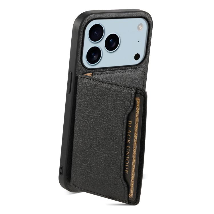 Calf Texture Card Bag Design Full Coverage Phone Case, For iPhone 18 Pro / 17 Pro, For iPhone 18 Pro Max / 17 Pro Max, For iPhone 17, For iPhone Air, For iPhone 16 Pro Max, For iPhone 16 Pro