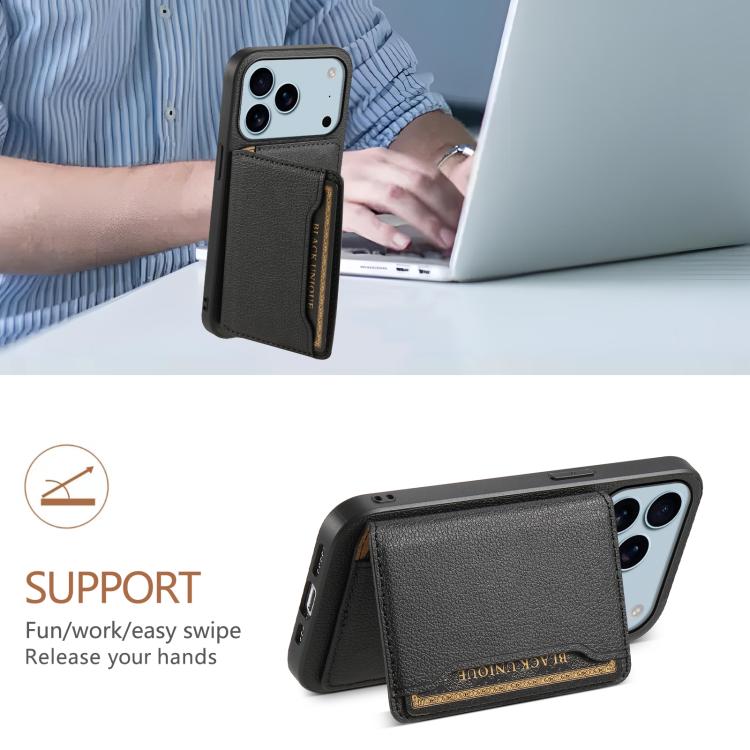 Calf Texture Card Bag Design Full Coverage Phone Case, For iPhone 18 Pro / 17 Pro, For iPhone 18 Pro Max / 17 Pro Max, For iPhone 17, For iPhone Air, For iPhone 16 Pro Max, For iPhone 16 Pro