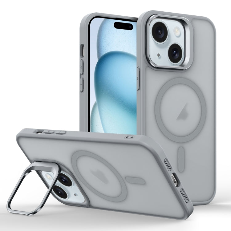 Skin Feel Lens Holder Magsafe Phone Case, For iPhone 15, For iPhone 14 Plus, For iPhone 14