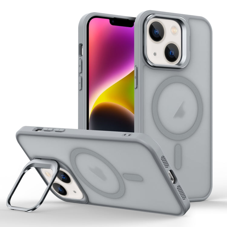 Skin Feel Lens Holder Magsafe Phone Case, For iPhone 15, For iPhone 14 Plus, For iPhone 14