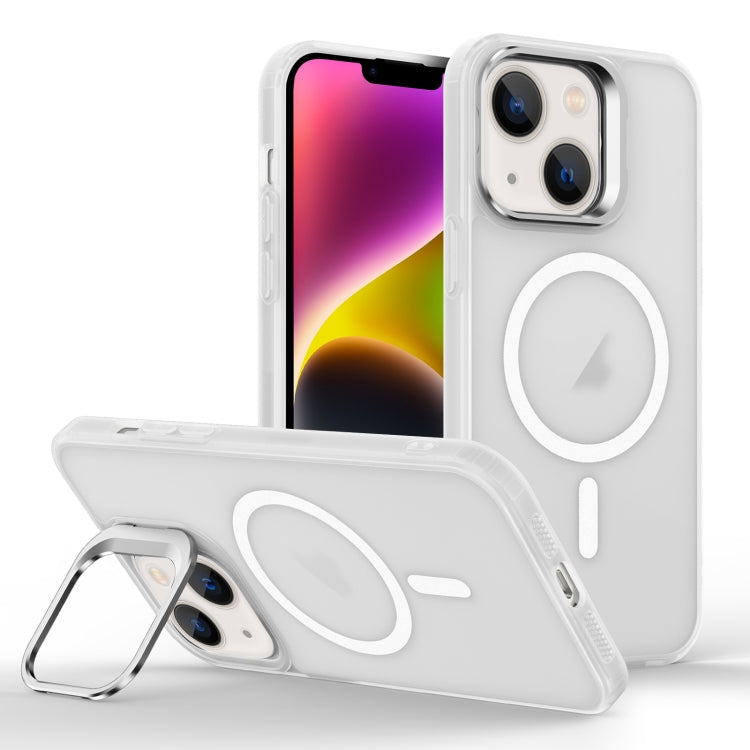 Skin Feel Lens Holder Magsafe Phone Case, For iPhone 15, For iPhone 14 Plus, For iPhone 14