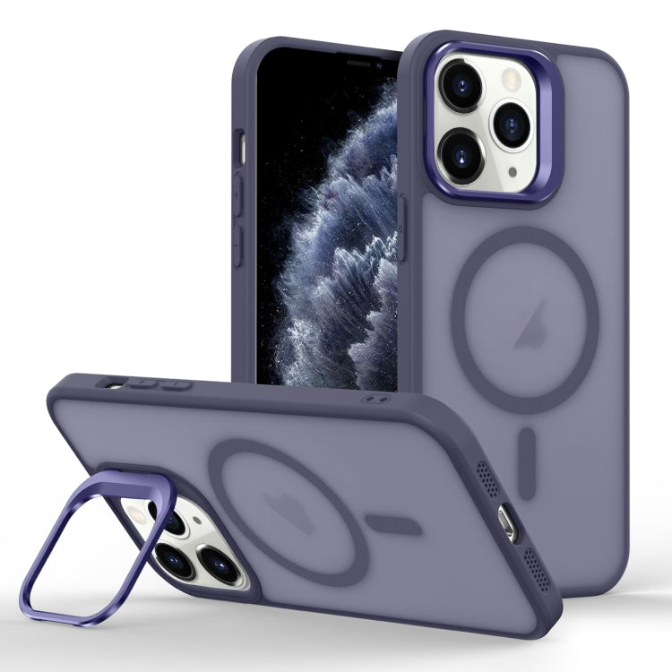 Skin Feel Lens Holder Magsafe Phone Case, For iPhone 11 Pro