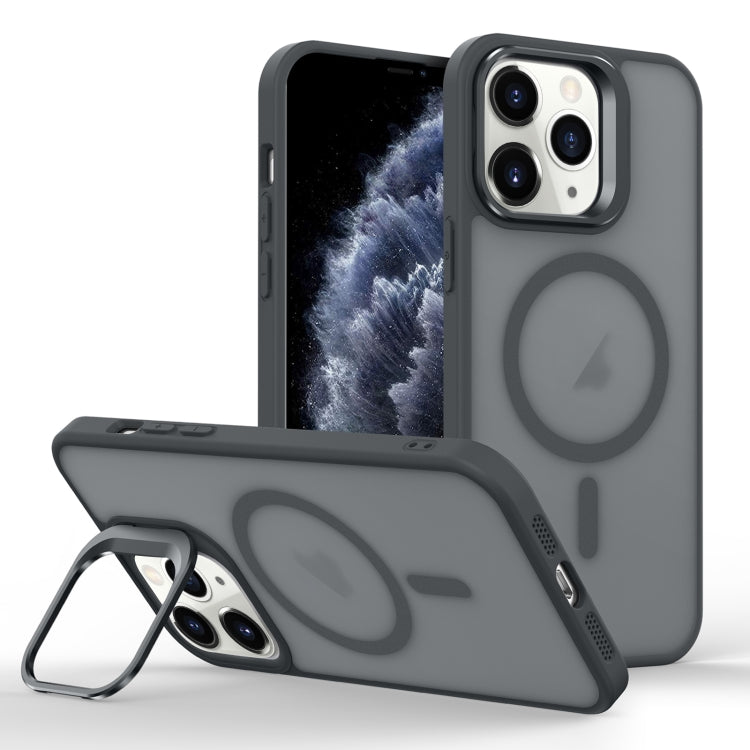 Skin Feel Lens Holder Magsafe Phone Case, For iPhone 11 Pro