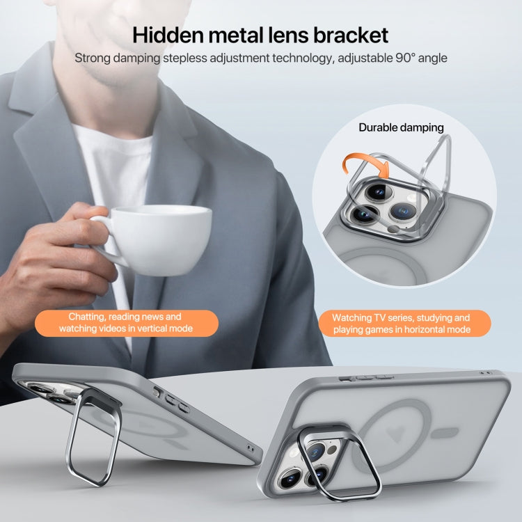 Skin Feel Lens Holder Magsafe Phone Case, For iPhone 15, For iPhone 14 Plus, For iPhone 14