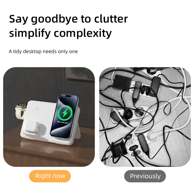 Chargeur sans fil magnétique 3 en 1 C30 15 W avec veilleuse