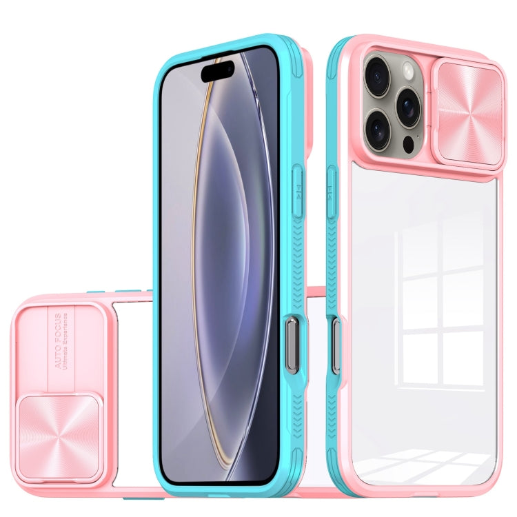Sliding Camshield Acrylic Hybrid TPU Phone Case, For iPhone 16 Pro Max, For iPhone 16 Pro, For iPhone 16 Plus