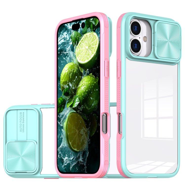 Sliding Camshield Acrylic Hybrid TPU Phone Case, For iPhone 16 Pro Max, For iPhone 16 Pro, For iPhone 16 Plus