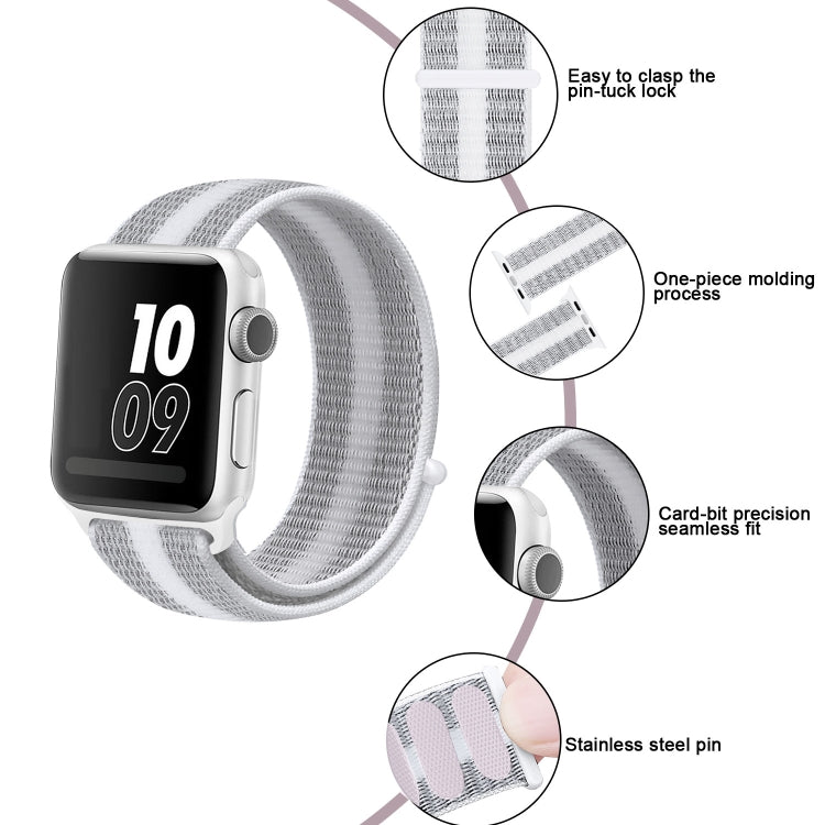 Nylon Loop Watchband, For Apple Watch Series 8&7 41mm / SE 2&6&SE&5&4 40mm / 3&2&1 38mm, For Apple Watch Ultra 49mm / Series 8&7 45mm / SE 2&6&SE&5&4 44mm / 3&2&1 42mm, For Apple Watch Series 7 41mm / 6 & SE & 5 & 4 40mm / 3 & 2 & 1 38mm