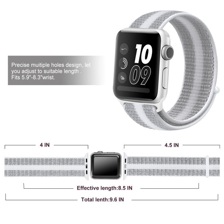Nylon Loop Watchband, For Apple Watch Series 8&7 41mm / SE 2&6&SE&5&4 40mm / 3&2&1 38mm, For Apple Watch Ultra 49mm / Series 8&7 45mm / SE 2&6&SE&5&4 44mm / 3&2&1 42mm, For Apple Watch Series 7 41mm / 6 & SE & 5 & 4 40mm / 3 & 2 & 1 38mm
