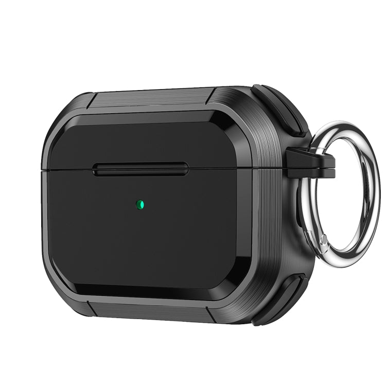 Étui de protection Armor TPU + PC pour écouteurs avec boucle métallique, pour AirPods Pro/Pro 2 et AirPods 3