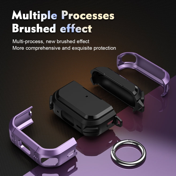 Étui de protection Armor TPU + PC pour écouteurs avec boucle métallique, pour AirPods Pro/Pro 2 et AirPods 3
