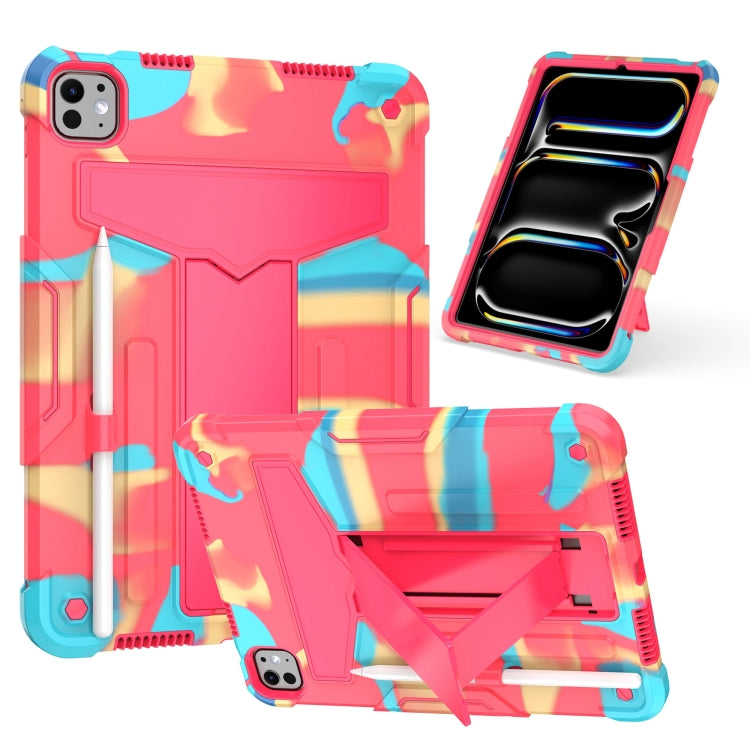T Holder Robot Silicone Hybrid PC Tablet Case, For iPad Air 11 2026 / 2025 /  2024, For iPad Pro 11 2025 / 2024