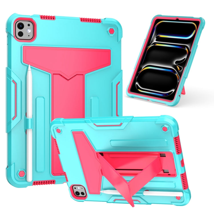 T Holder Robot Silicone Hybrid PC Tablet Case, For iPad Air 11 2026 / 2025 /  2024, For iPad Pro 11 2025 / 2024