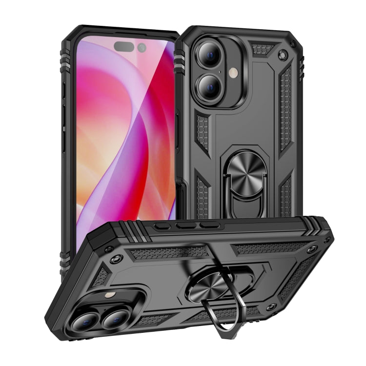 Shockproof TPU Hybrid PC Phone Case with Holder, For iPhone 16