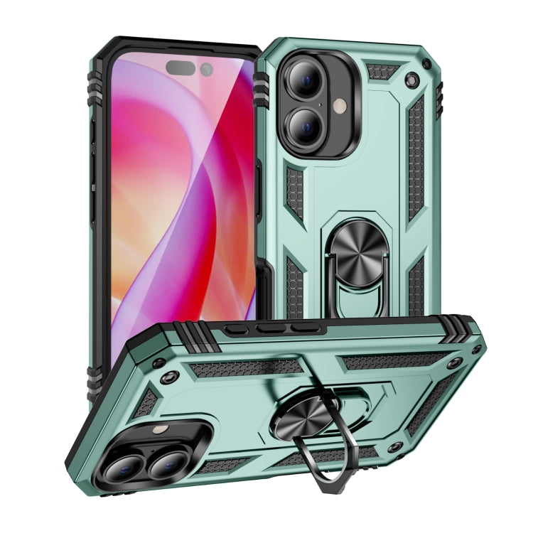 Shockproof TPU Hybrid PC Phone Case with Holder, For iPhone 16