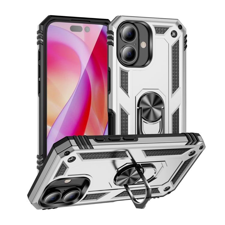 Shockproof TPU Hybrid PC Phone Case with Holder, For iPhone 16 Pro Max, For iPhone 16 Pro, For iPhone 16 Plus