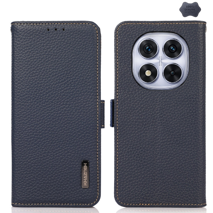 KHAZNEH Side-Magnetic Litchi Genuine Leather RFID Phone Case