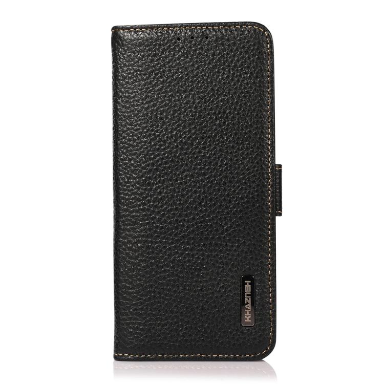 KHAZNEH Side-Magnetic Litchi Genuine Leather RFID Phone Case, For Redmi Note 15 Pro 4G Global 163.2mm, For Redmi K90/Poco F8 Pro, For Redmi Note 15 Pro 5G Global 163.6mm, For Redmi 13x, For Redmi Note 14S 4G, For Redmi Turbo 4 Pro