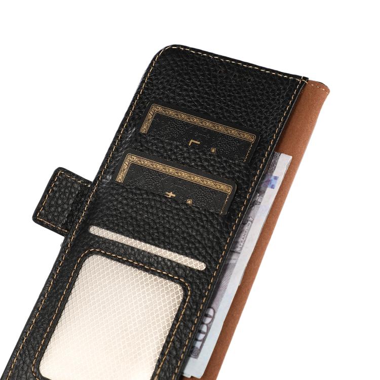 KHAZNEH Side-Magnetic Litchi Genuine Leather RFID Phone Case, For Redmi A7 Pro 171mm / Poco C85x 5G, For Redmi Turbo 5 Max 5G / Poco X8 Pro Max 5G, For Redmi Turbo 5 5G / Poco X8 Pro 5G, For Redmi Note 15 Pro+ 5G Global 163.3mm                         ...
