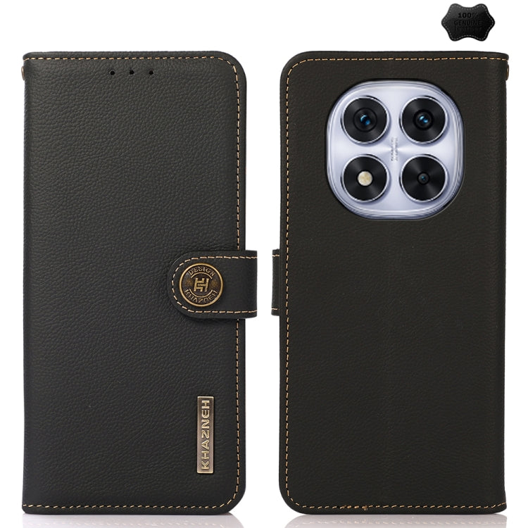 KHAZNEH Custer Texture RFID Genuine Leather Phone Case, For Redmi Note 15 Pro 5G Global 163.6mm, For Redmi 13x, For Redmi Note 14S 4G, For Redmi Turbo 4 Pro, For Redmi Turbo 4, For Redmi Note 14 5G, For Redmi Note 14 Pro 5G, For Redmi 14C 4G