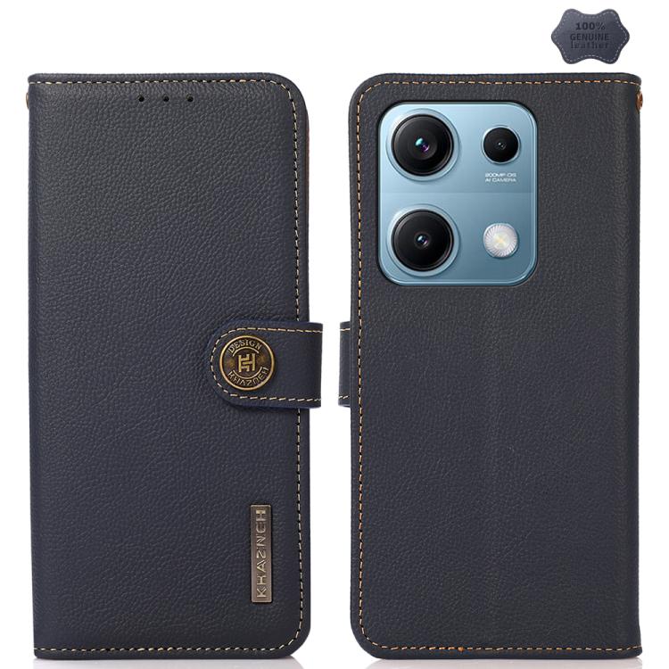 KHAZNEH Custer Texture RFID Genuine Leather Phone Case