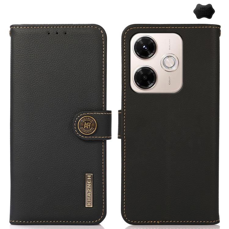 KHAZNEH Custer Texture RFID Genuine Leather Phone Case, For Redmi Note 15 Pro+ 5G Global 163.3mm, For Redmi Note 15 5G Global 164mm, For Redmi K90 Pro Max/Poco F8 Ultra, For Redmi Note 15 Pro 4G Global 163.2mm, For Redmi K90/Poco F8 Pro                ...