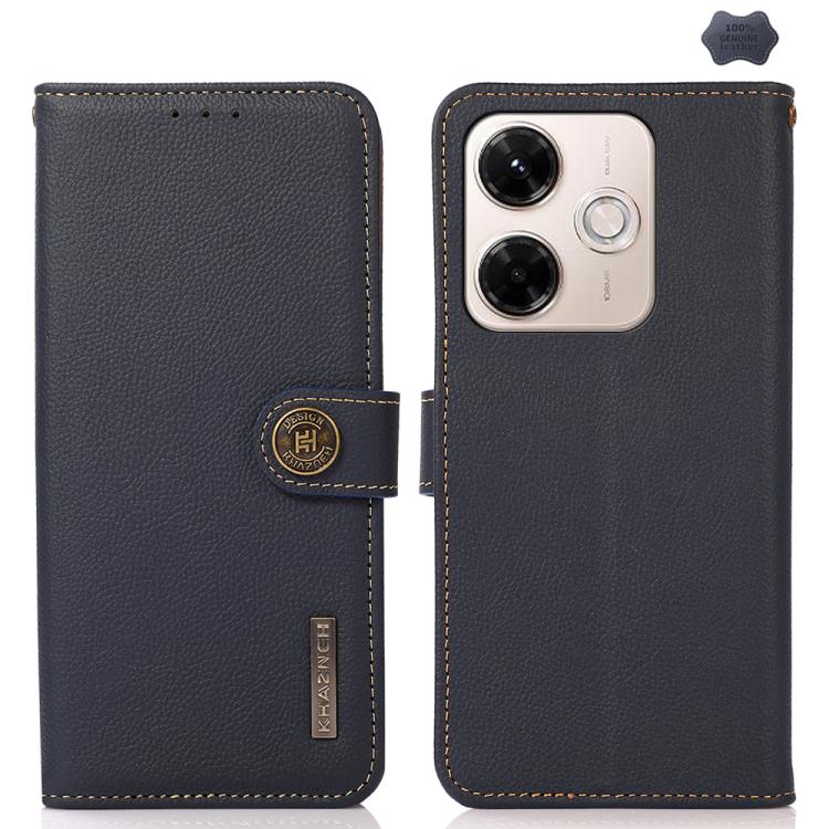 KHAZNEH Custer Texture RFID Genuine Leather Phone Case