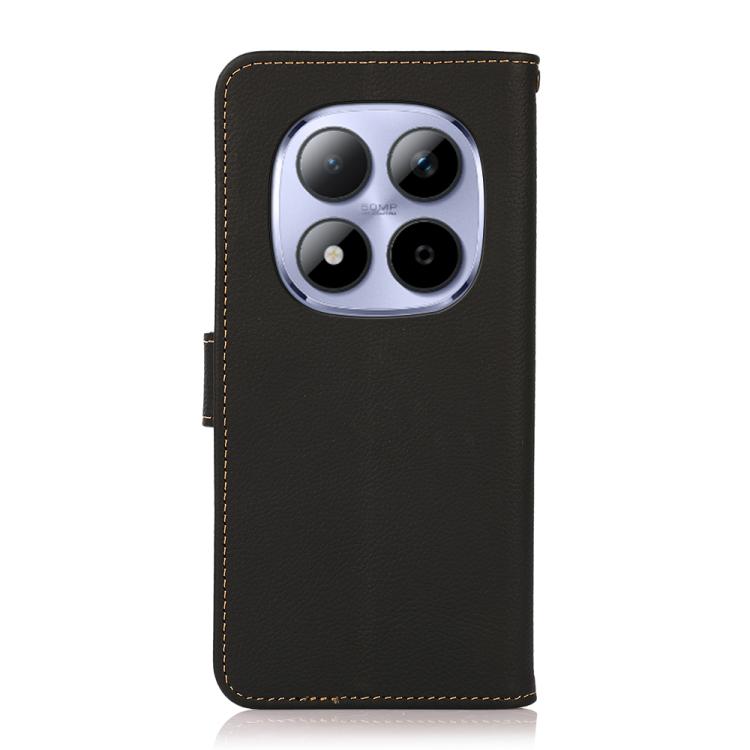 KHAZNEH Custer Texture RFID Genuine Leather Phone Case, For Redmi Note 15 Pro 5G Global 163.6mm, For Redmi 13x, For Redmi Note 14S 4G, For Redmi Turbo 4 Pro, For Redmi Turbo 4, For Redmi Note 14 5G, For Redmi Note 14 Pro 5G, For Redmi 14C 4G