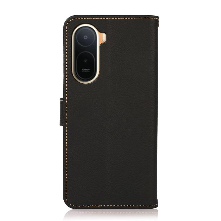 KHAZNEH Custer Texture RFID Genuine Leather Phone Case, For Redmi A7 Pro 171mm / Poco C85x 5G, For Redmi Turbo 5 Max / Poco X8 Pro Max, For Redmi Turbo 5 5G / Poco X8 Pro 5G, For Redmi Note 15 Pro+ 5G Global 163.3mm, For Redmi Note 15 5G Global 164mm  ...