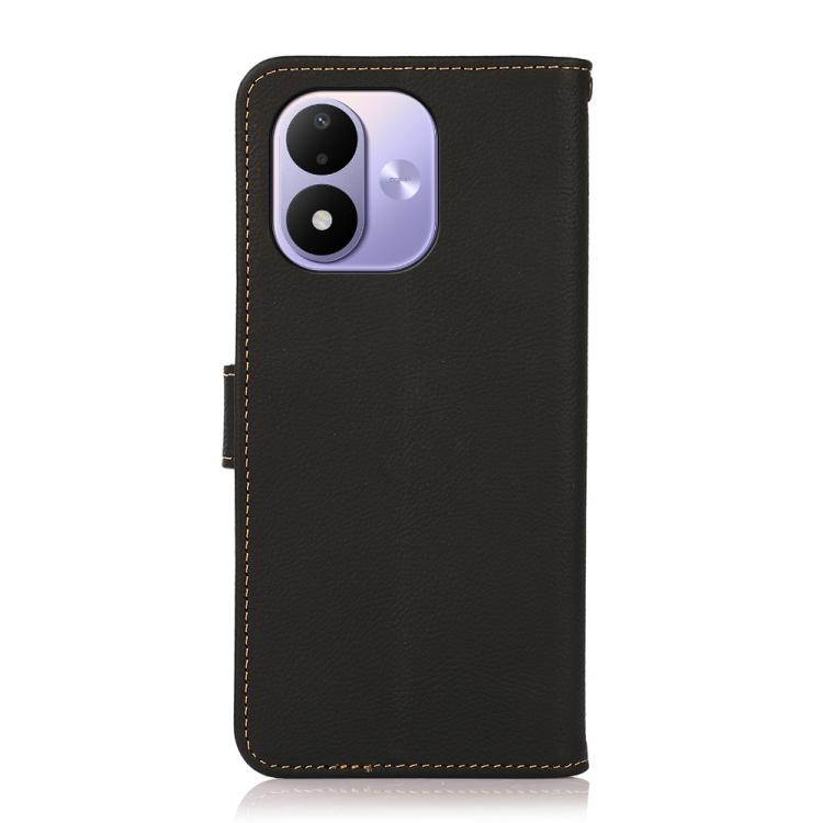 KHAZNEH Custer Texture RFID Genuine Leather Phone Case, For Redmi Note 17 4G Global 169.7mm, For Redmi Note 17 Pro+ 5G Global 163.4mm, For Redmi Note 17 Pro 5G Global 163.5mm, For Redmi K100 Pro Max/Poco F9 Ultra 5G, For Redmi K100 Pro 5G/Poco F9 Pro 5...