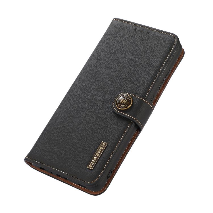 KHAZNEH Custer Texture RFID Genuine Leather Phone Case, For Redmi Note 17 4G Global 169.7mm, For Redmi Note 17 Pro+ 5G Global 163.4mm, For Redmi Note 17 Pro 5G Global 163.5mm, For Redmi K100 Pro Max/Poco F9 Ultra 5G, For Redmi K100 Pro 5G/Poco F9 Pro 5...
