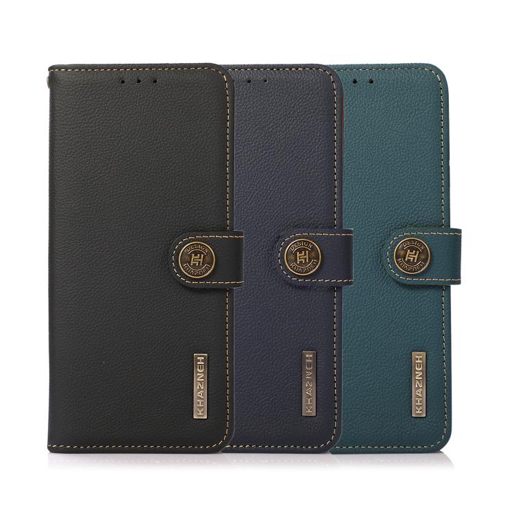 KHAZNEH Custer Texture RFID Genuine Leather Phone Case, For Redmi Note 17 4G Global 169.7mm, For Redmi Note 17 Pro+ 5G Global 163.4mm, For Redmi Note 17 Pro 5G Global 163.5mm, For Redmi K100 Pro Max/Poco F9 Ultra 5G, For Redmi K100 Pro 5G/Poco F9 Pro 5...